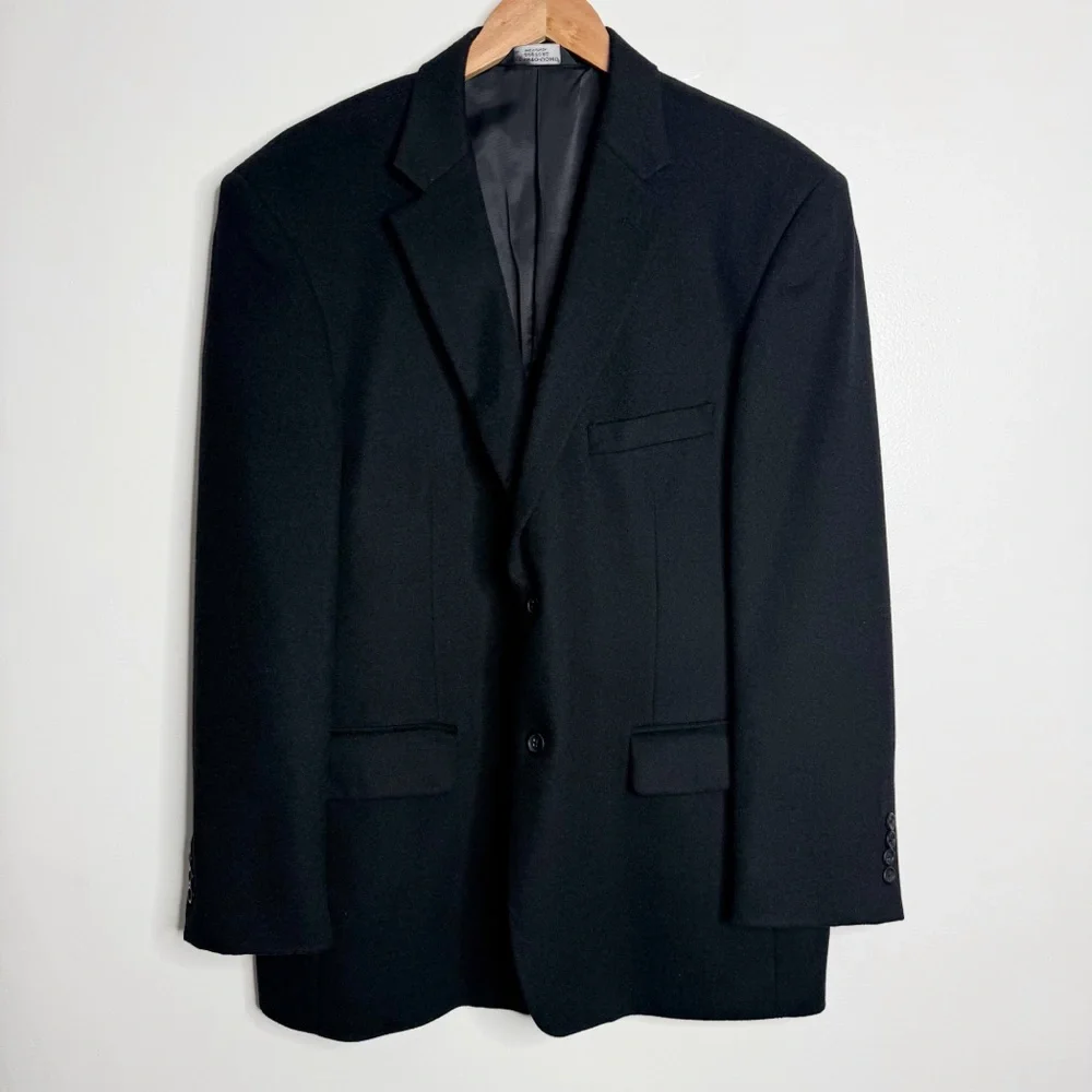 Pronto Uomo Couture Wool Silk Cashmere‎ Sport Coat Black Size 46 Business Casual
